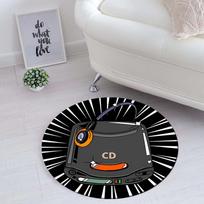 CD player round rug flannel fun non slip floor mat for kids room nursery decor music theme home accessories retro 60cm x 60cm