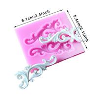 Fondant Molds Relief Silicone Mold European Retro Relief Lace Sugarcraft Gumpaste Chocolate Candy Clay Molds Baking Accessories Pink pink