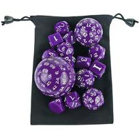 15 Piece Multi-Sided Dice Set with Bag 6 Colors for Games Board Game Accessories Hobby Holiday Gift violetinė