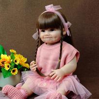 55 CM Full Body Silicone Vinyl Reborn Baby Doll Toy 22 Inch Lifelike Girl Toddler Art Bebe Birthday Gifts for Child Toy 55cm