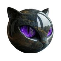 Mini Katės Akmens Derva Katės Galvos Figūrėlė Kolekcinis Gydantis Akmuo Marmuro Tekstūros Katės Akmuo Suvenyras Dovana Katės Mėgėjams Moterims Vyrams 1pc violetinė