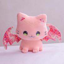 Welcome cat doll plush toy bat cat doll girl sleeping soothing pillow doll 40cm（0.6kg） rožinė