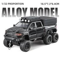 1/32 DODGE Tyrannosaurus RAM lydinio pikapo kemperio automobilio modelis lieto metalo visureigiai automobilio modelis garsas šviesa vaikų dovanos juoda