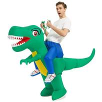 1pcs Halloween Adults Inflatable T-Rex Dinosaur Costume Suit Cosplay Funny Air Blow-up Suits Carnival Christmas Theme Party 120-150cm&Other smėlis