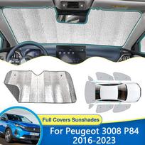 Window Visor For Peugeot 3008 MK2 P84 2016~2023 Sunshades Cover Sun UV Protection Sunproof Curtains Windshields Car Rear Widow 4pcs