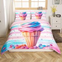 Ledų rašto antklodės užvalkalai Karalienės dydžio antklodės užvalkalai Berniukams Mergaitėms Quilt Cover 3 vnt. 1 antklodės užvalkalas 2 pagalvių užvalkalai Lengvas pūkinis EU Single(135x200cm)