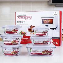 LOCK&LOCK Microwaveable Glass Bento Box Set
