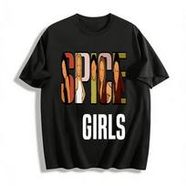 Vintage Spice Girls Print Short Sleeve Tops Casual Tees For Pop Band Fans Pure cotton T-shirt XXS