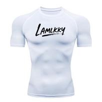 Men's LAMLKKY Compression Shirt | Quick Dry Gym Workout Fitness Top S