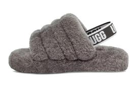 UGG Fluff Yeah Slide Charcoal Kids 1098494K-CHRC 32.5