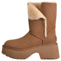 UGG Classic Novelty Esmee Cow Split Leather Thermal Fleece Lined, Fashion Comfortable Snow Boots Women's Chestnut 1171533-CHE 39
