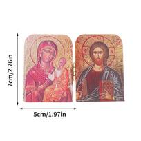 Kristus, Kazanės mokytojas ir Mergelė katalikų stačiatikių ikonos diptikas, skirtas kelionėms namo rodyti religinę dovaną