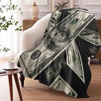 US Dollars Throw Soft Flannel AC Blanket Lightweight Summer Nap Throw Cozy  Blanket for Sofa Bed Travel Home 100cmx150cm
