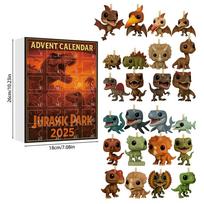 Christmas Advent Calendar 24 Day Acrylic Box With Cartoon Decor For Holiday Party Gifts Dinosaur