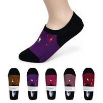 [Arnold Palmer] Flower Women's Non-Slip Anti-Slip No-Socks 5 Pairs Summer Footies Fashion Socks Footies 24cm Random Shipping (5 Pairs)