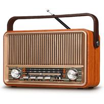 AM/FM/SW Retro Radio Small, Suitcase Radio with 1800 mAh Battery, or AC Power, Kitchen Radio Nostalgia Radio with Bluetooth, Supports USB/TF/AUX