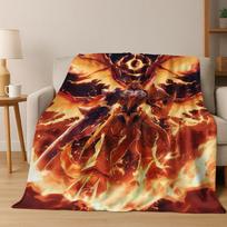 Retro Digimon Adventure Angewomon Agumon Cartoon Flannel Blanket,Cozy Soft Throw Blanket for Home Bedroom Bed Sofa Cover Kids 75x90cm