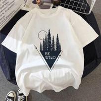 Summer White T Shirt Dark Forest Mountain Adventure Harajuku Shirts Short Sleeve Tops Female Clothing M