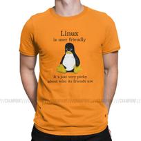 Linux Is User Friendly T Shirts Men Arch Linux Tux Programmer Computer Developer Geek Nerd Tee 3XL