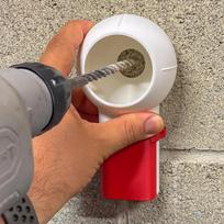Non-Slip Drill Dust Box Portable Multi-function Guide Drilling Dust Collector Drill Tools Wall Drilling Dust Collector Box raudona