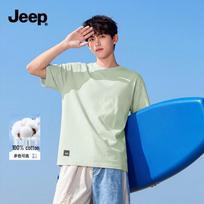JEEP Men's Heavyweight Pure Cotton Breathable T-Shirt M