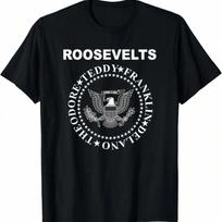 Theodore Teddy Roosevelt Franklin Roosevelt FDR Rock T-Shirt S įvairiaspalvis