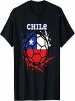 Chile Soccer Chilean Flag Futbol Fan Jersey T-Shirt S įvairiaspalvis
