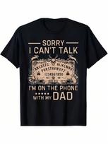 Sorry I Can't Talk I'm On The Phone With My Dad Ouija Board T-Shirt unisex's Personality Design Black T-Shirt 220g_1tt S įvairiaspalvis