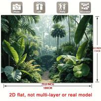 2D Lush Jungle Garden Backdrop Photography Background Banner 47.2x31.5inch/120*80cm