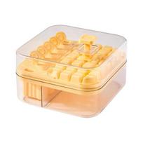 2-in-1 Ice Cube Tray with Lid Easy Push Release Ice Mold for DIY Popsicles oranžinė