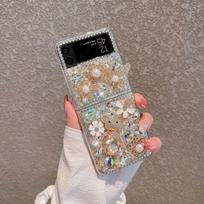 Luxury Application Samsung z flip/7/6/5 Phone Case Rhinestone Violent Bear ZFOLD4/3 Full Diamond Protective Case Tide samsung-z flip7