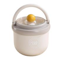Stainless Steel Breakfast Cup with Handle & Lid Portable Thermal Milk Tumbler with Spoon Compartment Leak Proof Oatmeal Yogurt Container plastic pilka