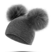 Children Double Pompon Hat for Kids Girls Boys Winter Cap Baby Warm Hat Beanies Baby Knitted Cotton Children Hat Unisex