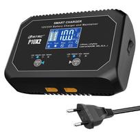 P10X2 12V 10A 24V 5A Dvigubas išmanusis akumuliatoriaus įkroviklis automobiliams, motociklams, Lifepo4, švino rūgštiniams, AGM, GEL, PB ličio automobilių akumuliatorių remontui EU Plug juoda