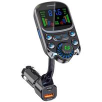Spalvotas automobilinis įkroviklis FM siųstuvas Bluetooth belaidis laisvų rankų įrangos garso MP3 muzikos grotuvas PD Type-C QC 3.0 greitasis įkroviklis priedai juoda