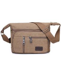 Outdoor Leisure Retro Business Bag High Capacity Canvas Bag Simple Version Shoulder Bag Diagonal Package Bag for Men Men's Big kava
