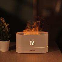 Retro 3D Flame Aroma Diffuser & Colorful Light Humidifier brown