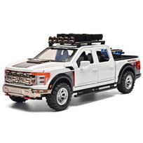 1/24 Ford Raptor F150 lydinio pikapo automobilio modelis Metaliniai liejiniai Off-road transporto priemonės Automobilio modelis Garso ir šviesos imitacija Vaikams žaislas Dovana balta