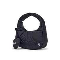 MLB [Karina PICK] Sportinis Dygsniuotas Mini Hobo Krepšys NY Yankees (Juoda/Sidabrinė/Rožinė/Raudona) Black