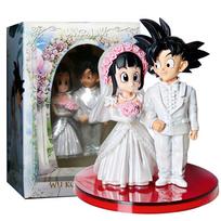 10CM Anime Dragon Ball Z Son Goku Figure Model Toy ChiChi Marry Cute Model Toy Gift Collection Goku Aciton Figure Car Ornaments With box