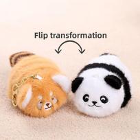 Animal Plush Panda Charm With Lobster Clasp For Backpack And Key Decoration