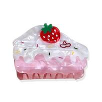 Headwear Strawberry Cake Hair Grab Hairpin Acetic Acid Shark Clip Cartoon  Hair Claw  Streetwear Strawberry Cake