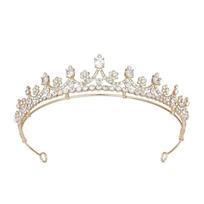 Shiny Crystal Bridal Crown Zircon Rhinestone Headband Diadem Princess Tiara  Party auksas