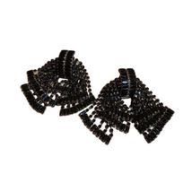 Elegant Bowknot Drop Earrings Crystal Exaggerated Earring Shining Rhinestone Earrings  Party juoda