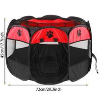 Large Portable Foldable Octagonal Pet Tent Kennel Outdoor Easy Operation Puppy Shelter Dog Cage Cat Fence Puppy House (Red,72x72x45cm) raudona