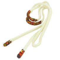 Used Vintage Japanese Kimono  Band tightening Pure silk Ivory Brown Round braided cord