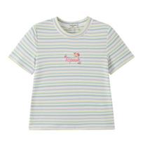 PawinPaw Girls' Cartoon Bear Striped Raglan T-Shirt 130