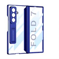 For Samsung Galaxy Z Fold 7 Case Magnetic Hinge Full Protective Plating Clear Screen Glass Stand Cover for Galaxy Z Fold7 Case Galaxy Z Fold7 mėlyna
