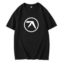 2024 Male Funny Present Fashion Aphex Twin Short Sleeves unisex's Black T-Shirt unisex T Shirt Print  Short Sleeve T-shirt#Color S įvairiaspalvis
