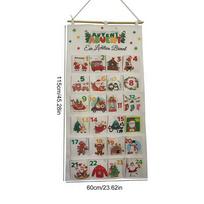 Christmas Advent Calendar Bag - 24 Days Countdown Bags with 24 Number Pockets, Hanging Cloth Organizer for Candy Snacks Gifts 60x115cm